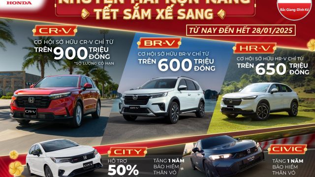 “Khuyến mãi rộn ràng – Tết sắm xế sang” | Honda Ô tô Bắc Giang