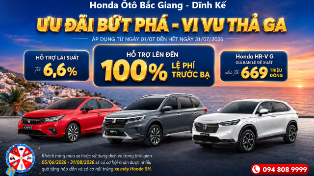 ƯU ĐÃI BỨT PHÁ – VI VU THẢ GA | Khuyến mại Tháng 7 | Honda Ôtô Bắc Giang