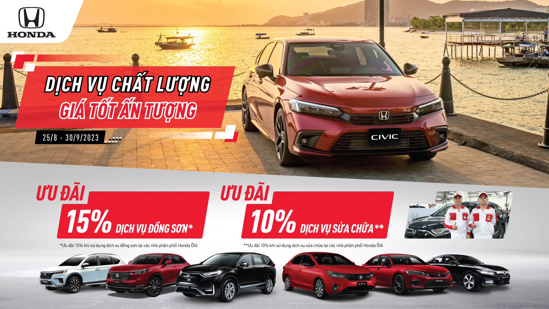 Dịch vụ chất lượng, giá tốt ấn tượng - Khuyến mại dịch vụ Honda Bắc Giang