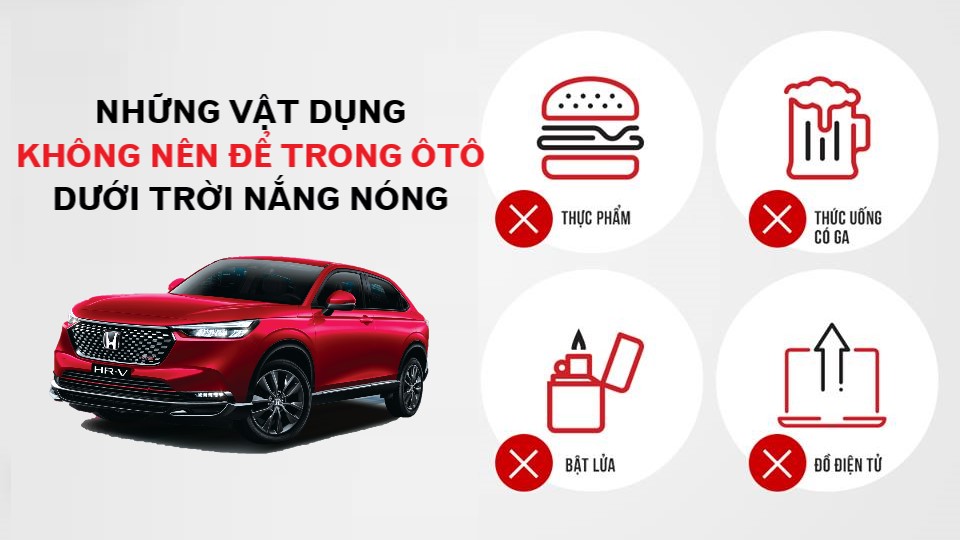 Những vật dụng không được để trong xe ôtô đỗ lâu dưới nắng nóng